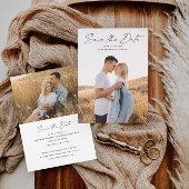 Moderne Script-Foto-Hochzeit Save The Date