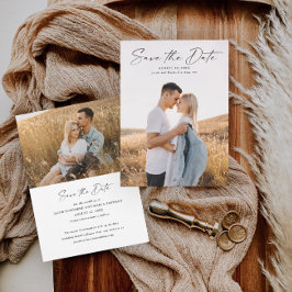 Moderne Script-Foto-Hochzeit Save The Date