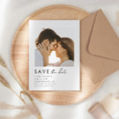 Moderne Script-Foto-Hochzeit Save The Date