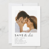 Moderne Script-Foto-Hochzeit Save The Date (Vorderseite)