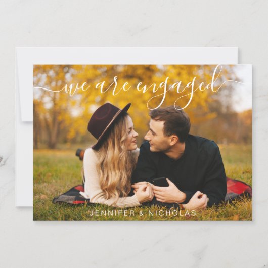 Moderne Script-Foto-Hochzeit Save The Date (Vorderseite)