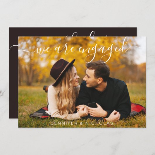 Moderne Script-Foto-Hochzeit Save The Date (Vorne/Hinten)