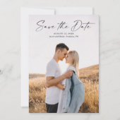 Moderne Script-Foto-Hochzeit Save The Date (Vorderseite)