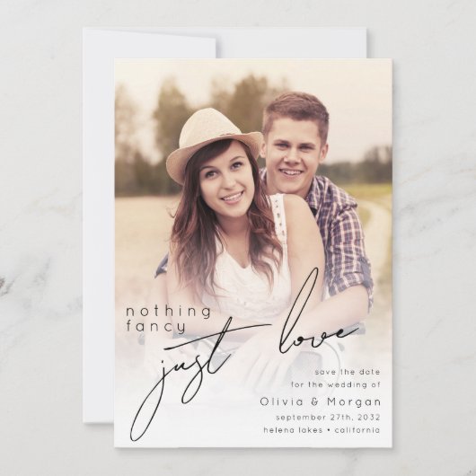 Moderne Script-Foto-Hochzeit Save The Date (Vorderseite)
