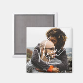 Moderne Script Foto Hochzeit Vielen Dank Magnet (Vorderseite/Rückseite)