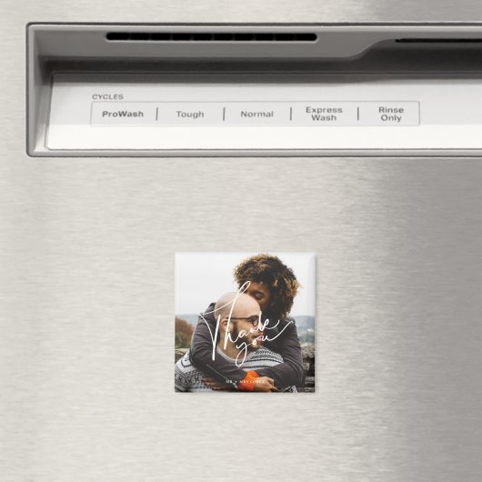 Moderne Script Foto Hochzeit Vielen Dank Magnet (In Situ (Geschirrspüler))