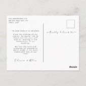 Moderne Script Foto Hochzeit Vielen Dank Postkarte (Rückseite)