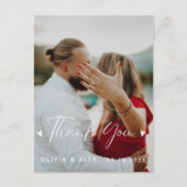 Moderne Script Foto Hochzeit Vielen Dank Postkarte (Vorderseite)