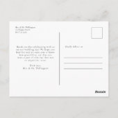 Moderne Script Foto Hochzeit Vielen Dank Postkarte (Rückseite)