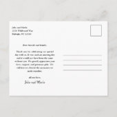 Moderne Script Foto Hochzeit Vielen Dank Postkarte (Rückseite)