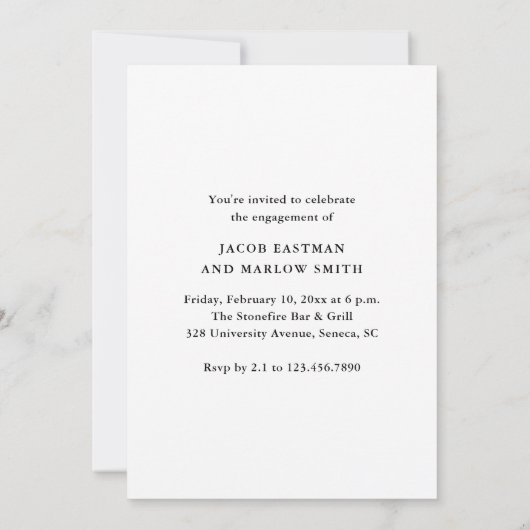 Moderne Script-Foto-Hochzeitspartei Einladung (Rückseite)