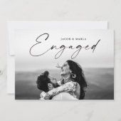 Moderne Script-Foto-Hochzeitspartei Einladung (Vorderseite)