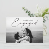 Moderne Script-Foto-Hochzeitspartei Einladung (Stehend Vorderseite)