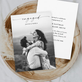 Moderne Script-Foto-Hochzeitspartei Einladung
