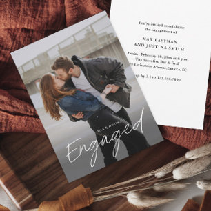 Moderne Script-Foto-Hochzeitspartei Einladung