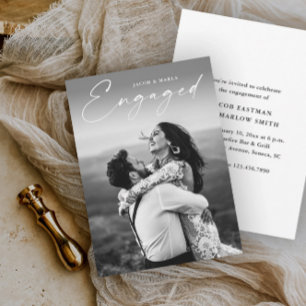 Moderne Script-Foto-Hochzeitspartei Einladung