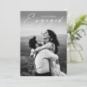 Moderne Script-Foto-Hochzeitspartei Einladung (Stehend Vorderseite)