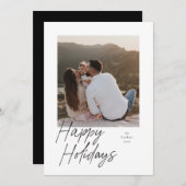 Moderne Script Foto Holiday Card Feiertagskarte (Vorne/Hinten)