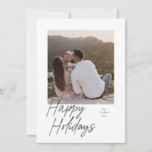 Moderne Script Foto Holiday Card