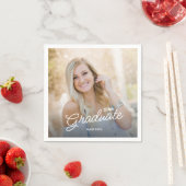 Moderne Script-Foto-Klasse 2025 Abschluss Serviette (Beispiel)