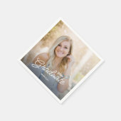 Moderne Script-Foto-Klasse 2025 Abschluss Serviette (Ecke)