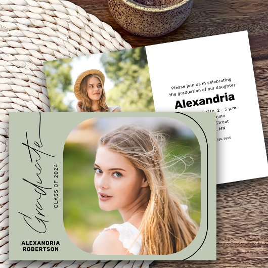 Moderne Script-Foto-Klasse der Graduation Party 20 Einladung