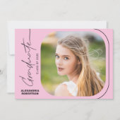 Moderne Script-Foto-Klasse der Graduation Party 20 Einladung (Vorderseite)