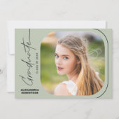 Moderne Script-Foto-Klasse der Graduation Party 20 Einladung (Vorderseite)