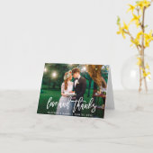 Moderne Script-Foto-Liebe dank Hochzeitstil Karte (Gelbe Blume)