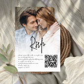 Moderne Script-Foto-Overlay QR Wedding RSVP Card Einladung