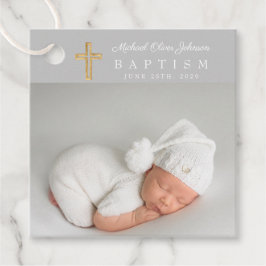 Moderne Script Foto Taufe Vielen Dank Geschenkanhänger