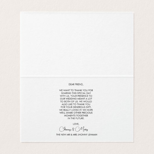 Moderne Script Foto Wedding Folder Card (Innenseite Aufgefaltet)
