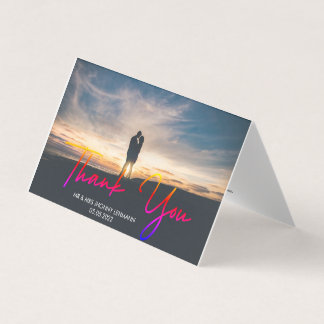 Moderne Script Foto Wedding Folder Card
