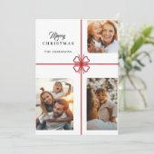 Moderne Script-Foto Weihnachtskarten Feiertagskarte (Stehend Vorderseite)