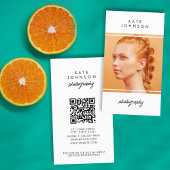 Moderne Script Fotograf QR Code Social Media Visitenkarte