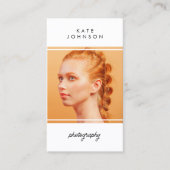 Moderne Script Fotograf QR Code Social Media Visitenkarte (Vorderseite)