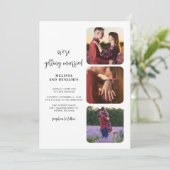 Moderne Script-Fotos Hochzeit Einladung (Stehend Vorderseite)