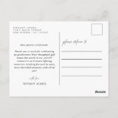 Moderne Script Fotos Skeleton Abschluss Vielen Dan Postkarte (Rückseite)