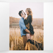 Moderne Script-Fotos verheiratet alles in einem Dreifach Gefaltete Einladung (Innenseite Mitte)