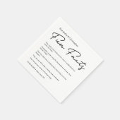 Moderne Script Fun Fakten Maßgeschneiderte Hochzei Serviette (Ecke)