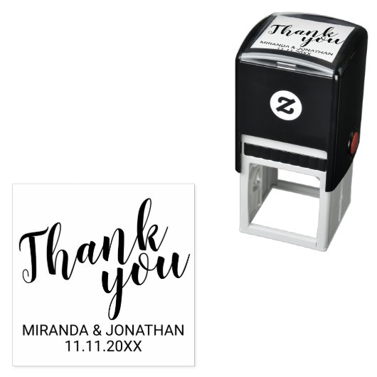 Moderne Script-Gastgeschenk Hochzeit Vielen Dank Permastempel (Beispiel)