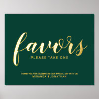 Moderne Script-Gastgeschenke Hochzeiten Emerald un