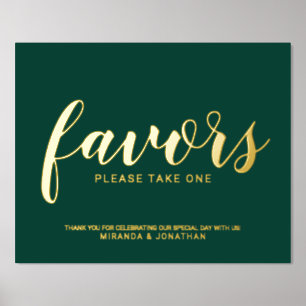 Moderne Script-Gastgeschenke Hochzeiten Emerald un Foliendrucke