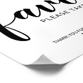 Moderne Script-Gastgeschenke Hochzeiten signieren Poster (Ecke)