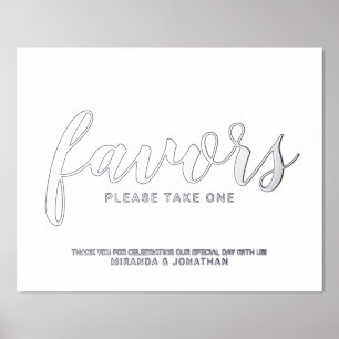 Moderne Script-Gastgeschenke Hochzeiten Silver Foliendrucke