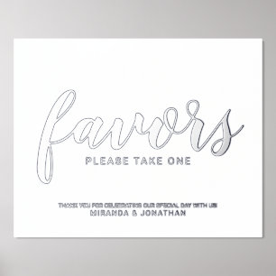 Moderne Script-Gastgeschenke Hochzeiten Silver Foliendrucke