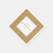 Moderne Script Gold Glitzer Graduation Party Serviette (Ecke)