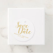 Moderne Script Gold Hochzeit retten das Datum Geschenkanhänger (Beispiel)