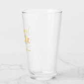 Moderne Script Gold Hochzeit retten das Datum Glas (Links)