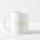 Moderne Script Gold Personalisierte Bridesmaier Kaffeetasse (Links)